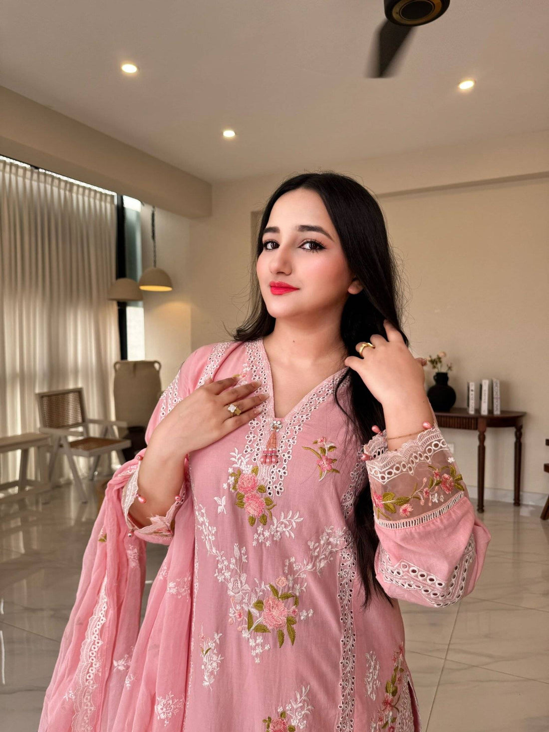 Baby Pink Chikankari Imaan Masterpiece