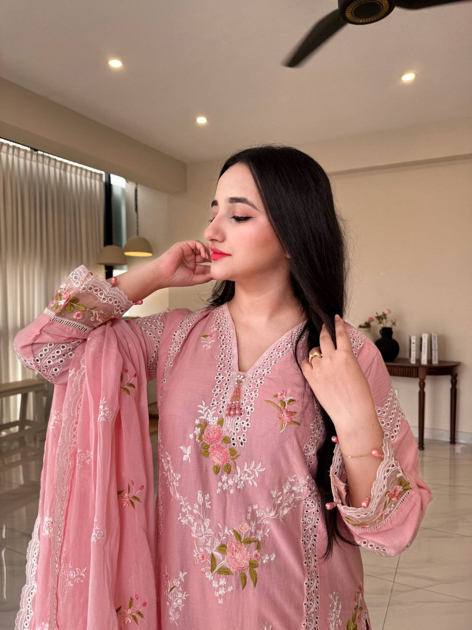 Baby Pink Chikankari Imaan Masterpiece