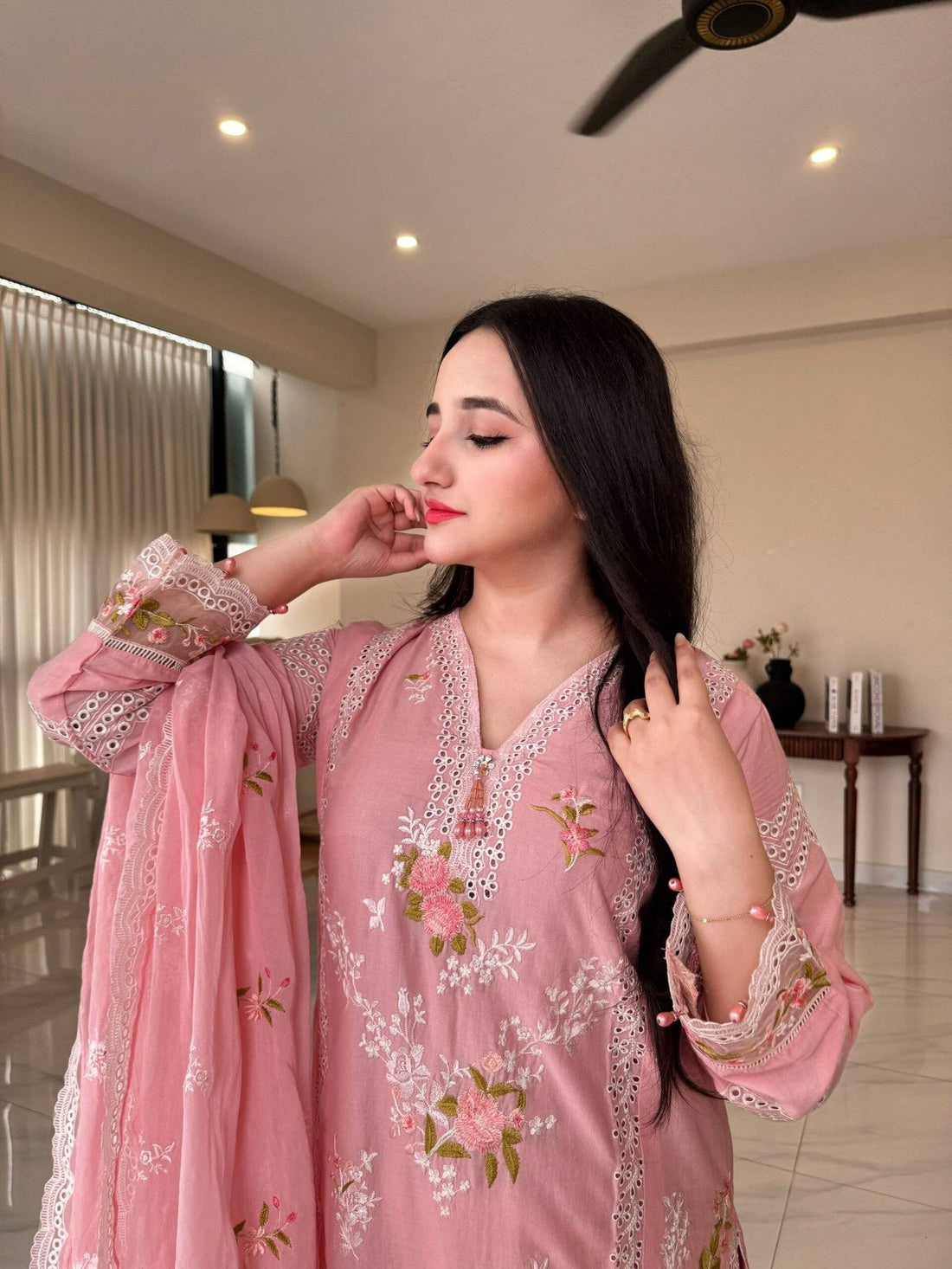 Baby Pink Chikankari Imaan Masterpiece