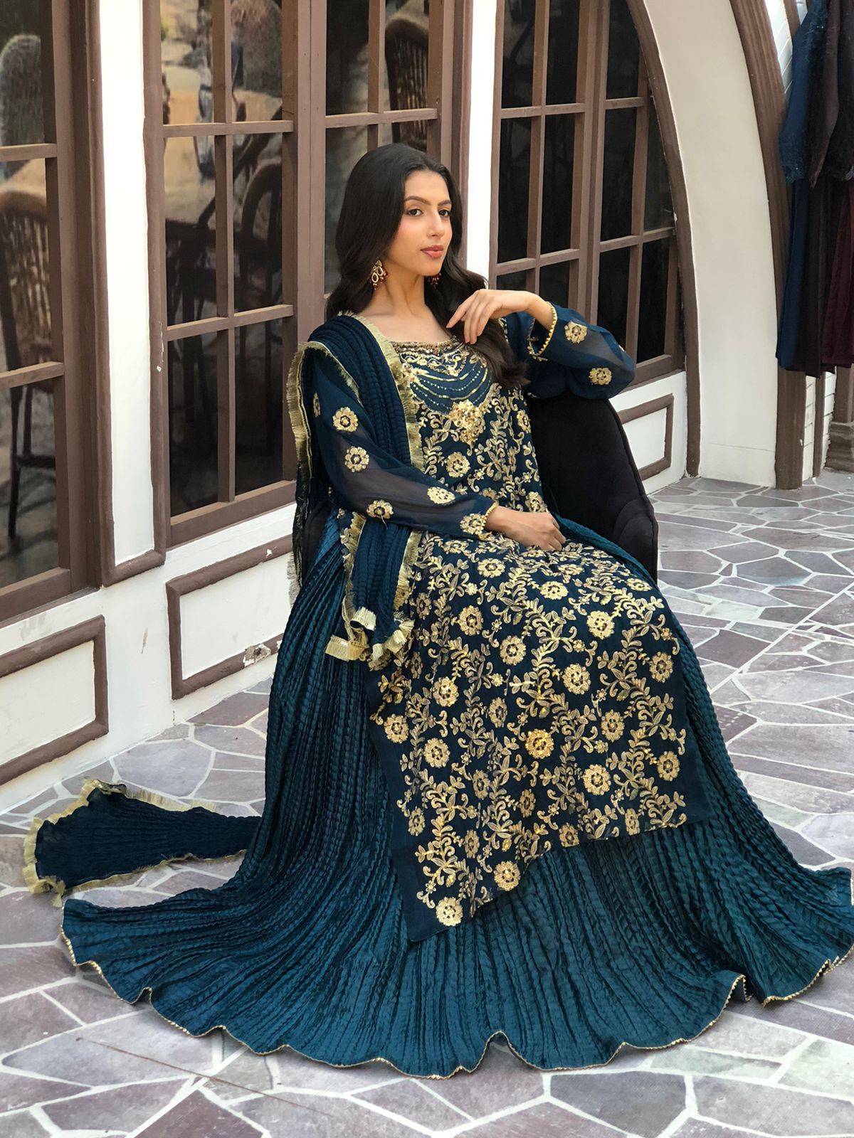 TEAL CRUSH LEHNGA