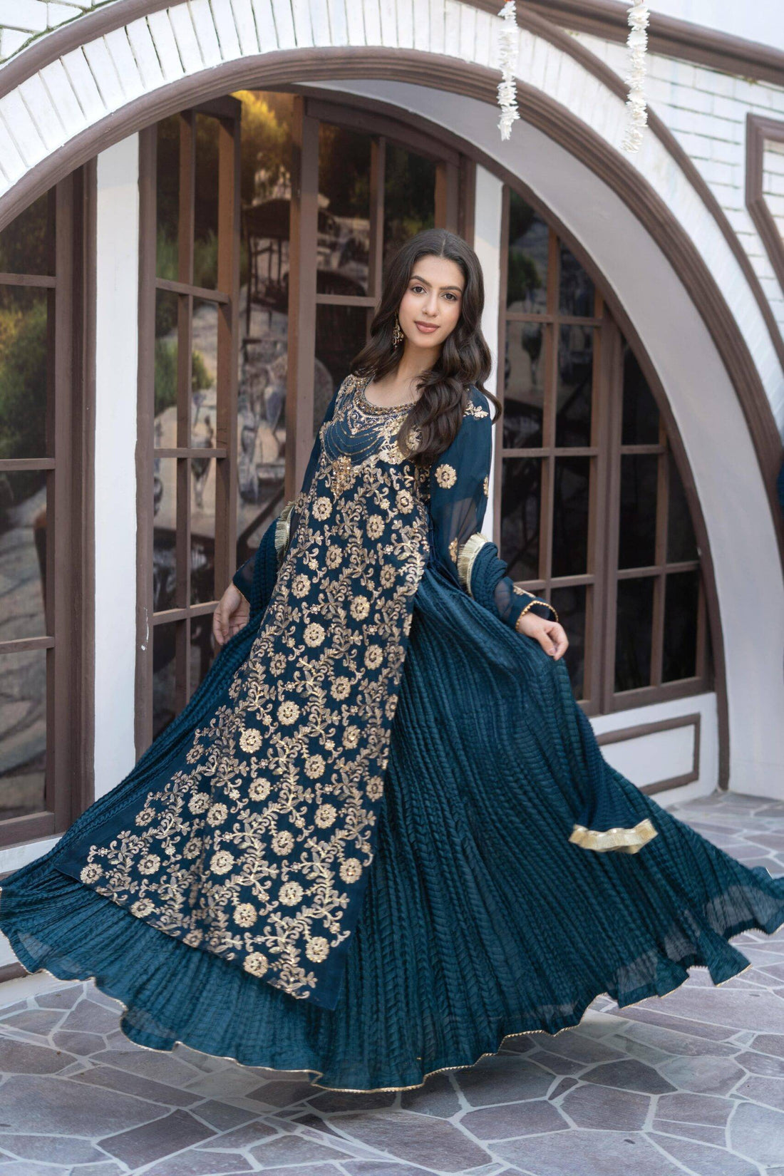 TEAL CRUSH LEHNGA