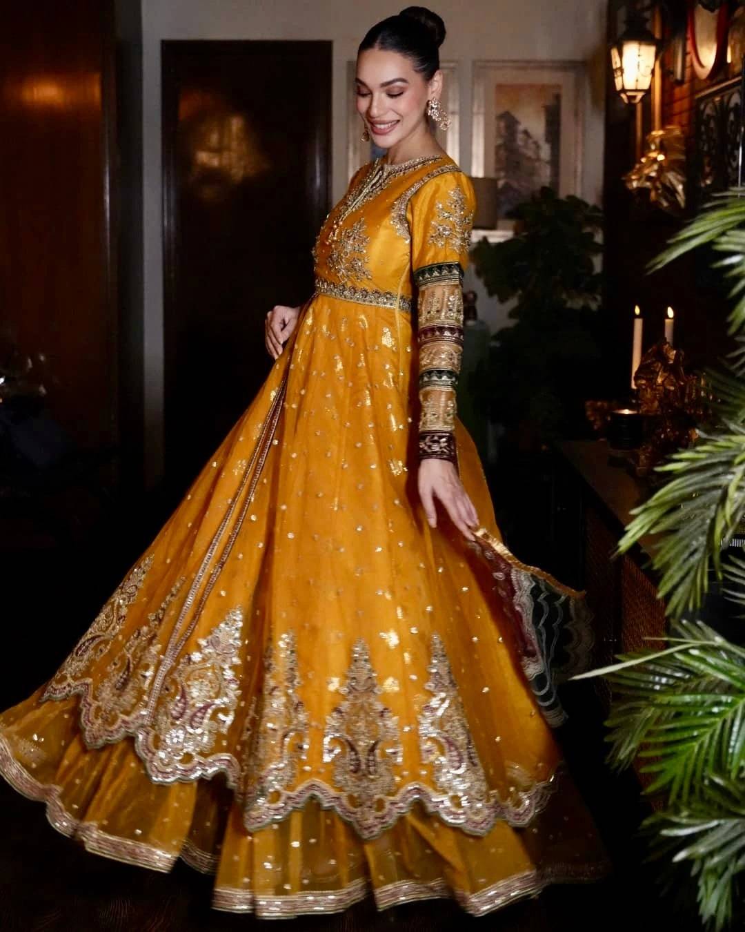 Anarkali from SBS PRET in Mustard Yellow