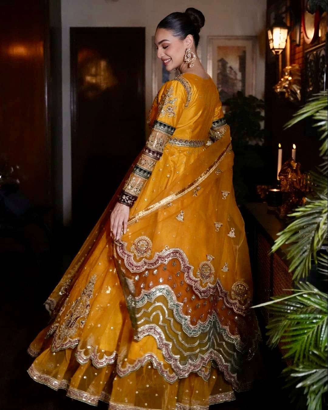 Anarkali from SBS PRET in Mustard Yellow