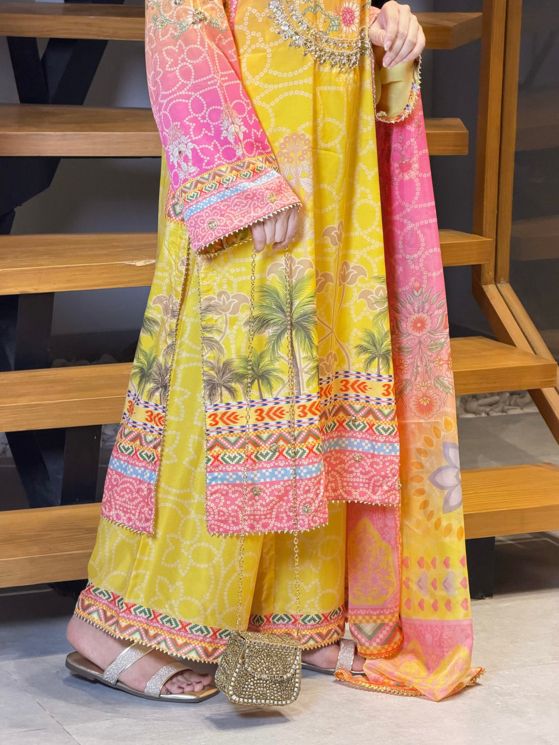 Soft silk yellow chunri