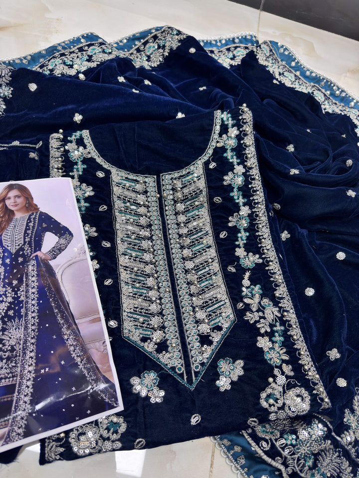 ANEELA’s VELVET BLUEY - SHAWL VELVET