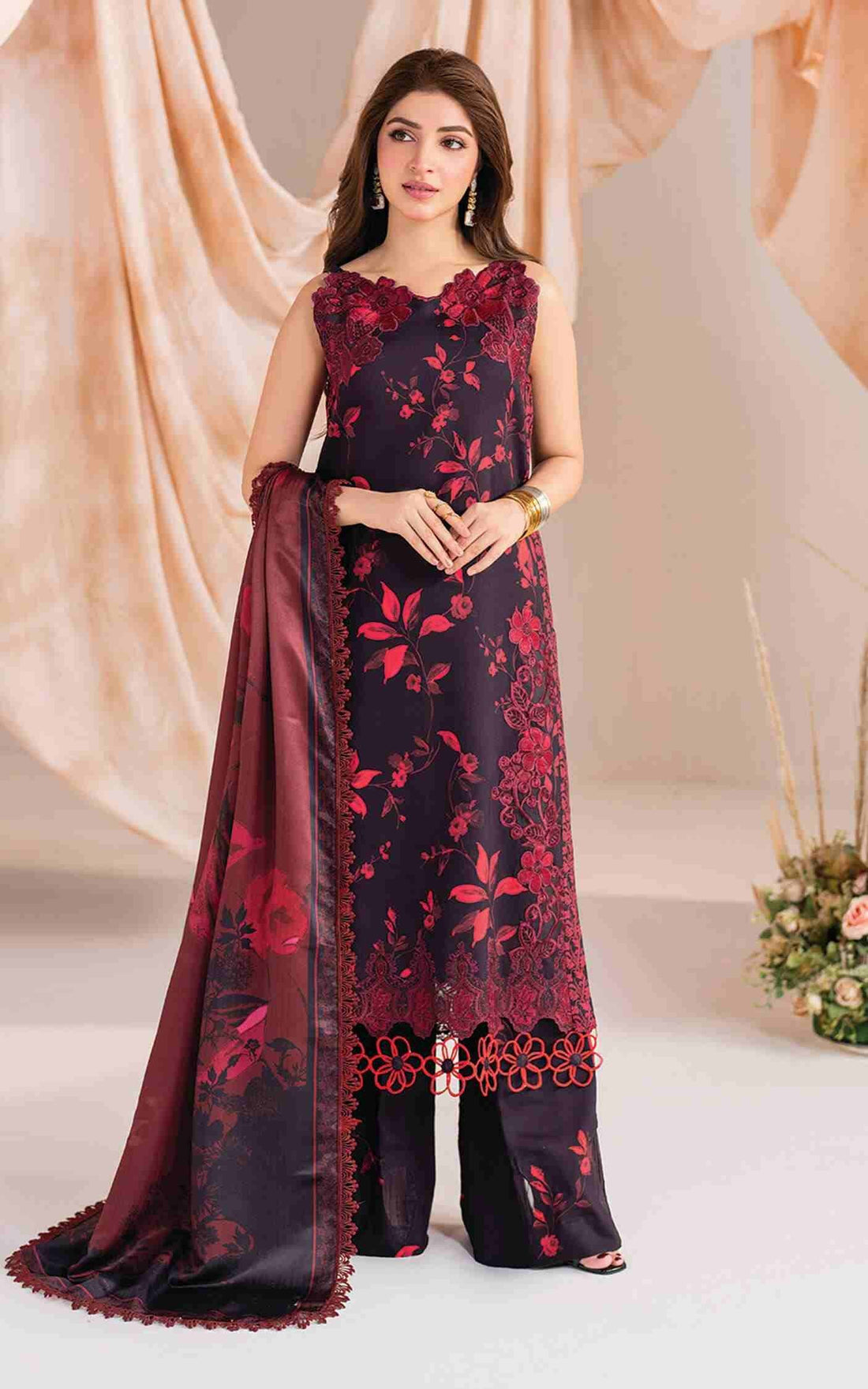 ASIFA NABEEL SILK 3PC BY SBS
