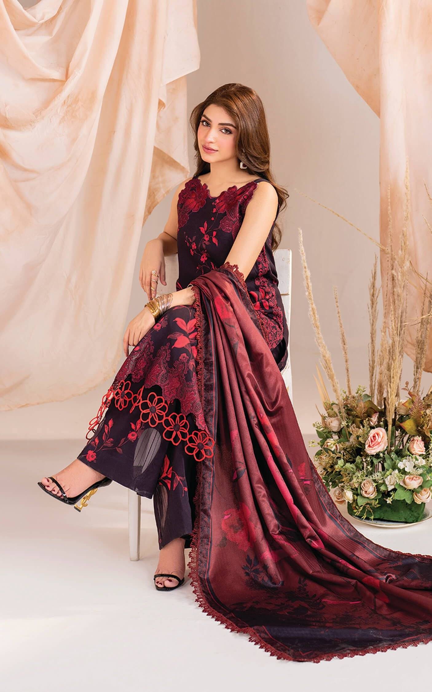 ASIFA NABEEL SILK 3PC BY SBS