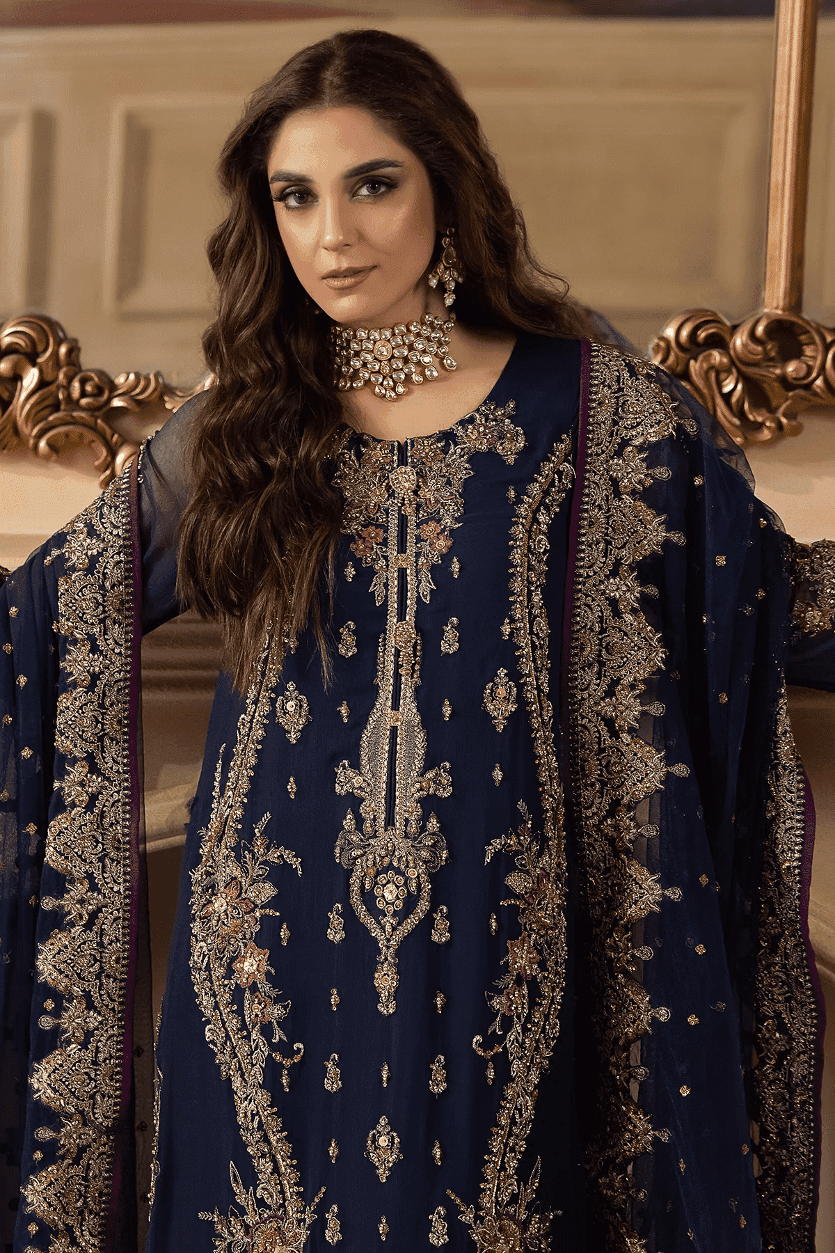 CHARIZMA CHIFFON NAVY BLUE