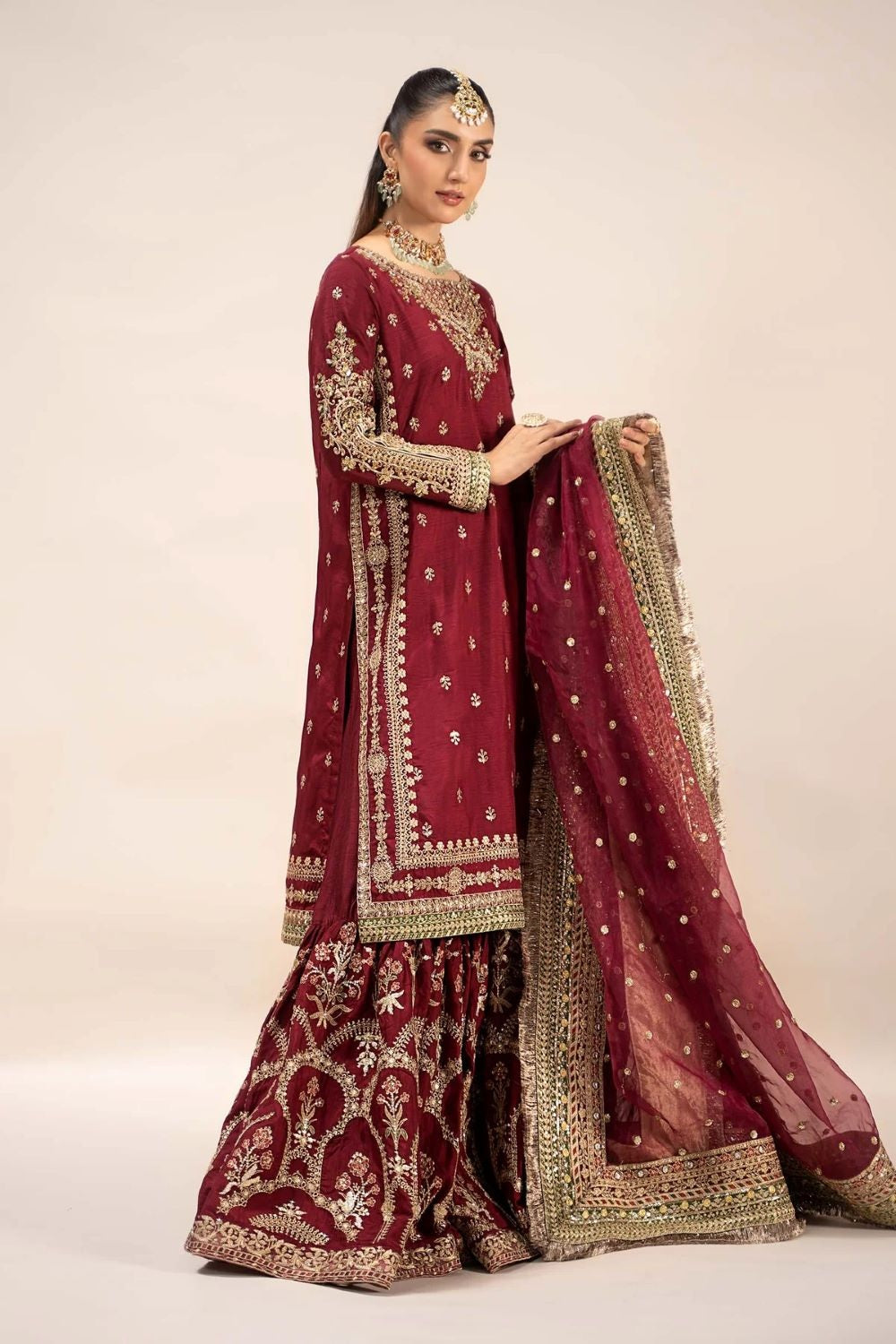 Maria.B Luxury Raw Silk Embroidered 3 Piece Unstitched EF-25 Virasat