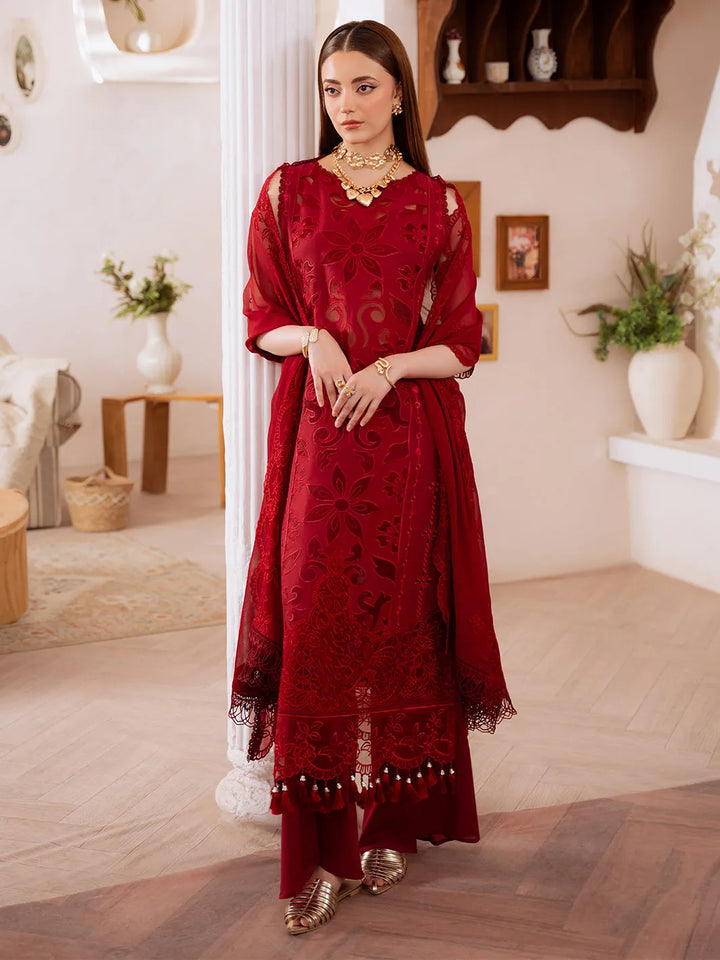 Mahnur Lawn - Red BLOOMED