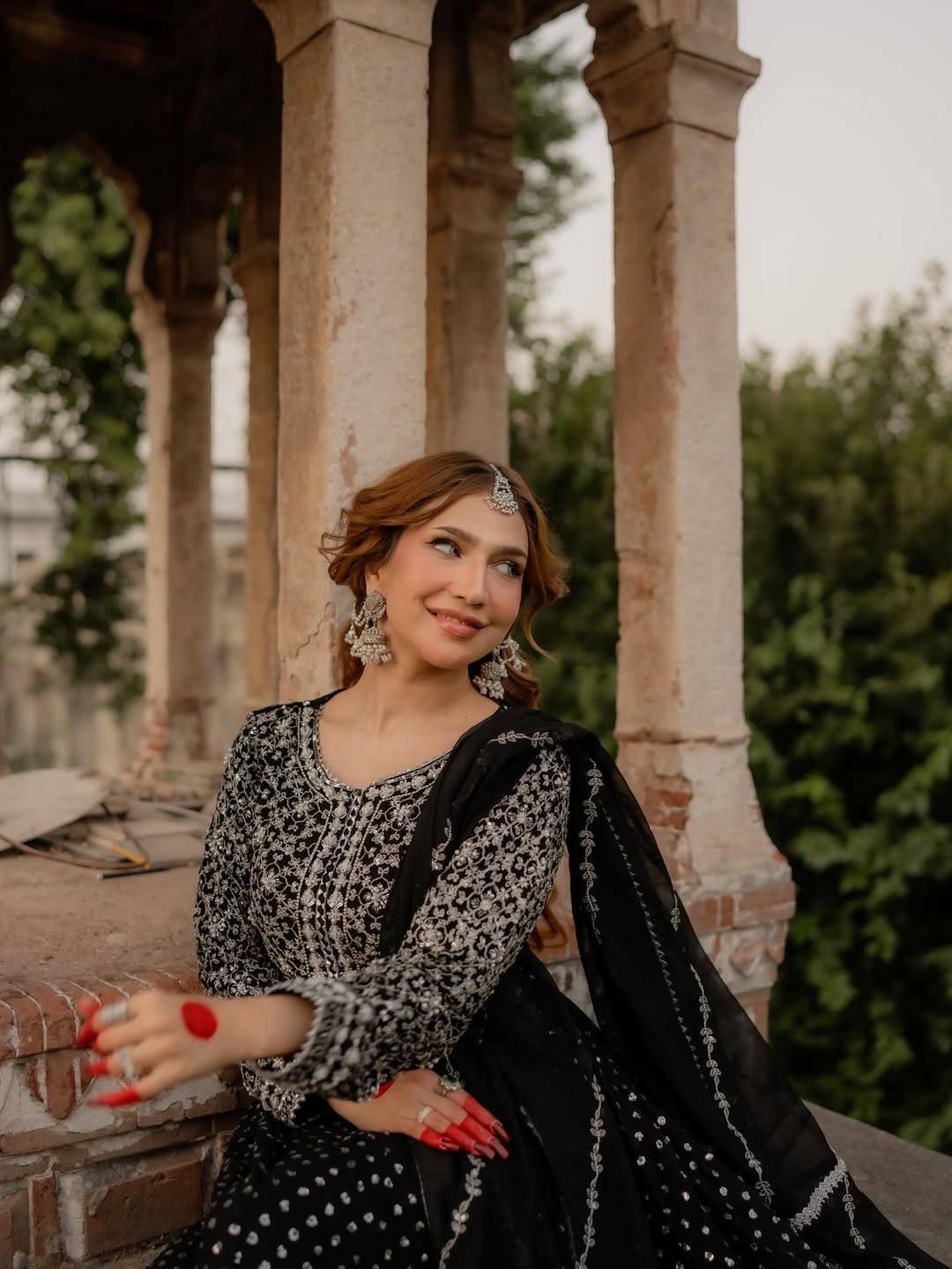 Black Silver Chiffon Maha Maxi