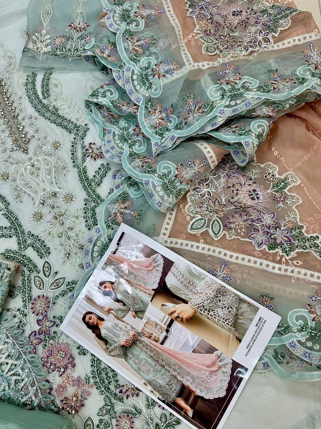 M.B chiffon Mint Green