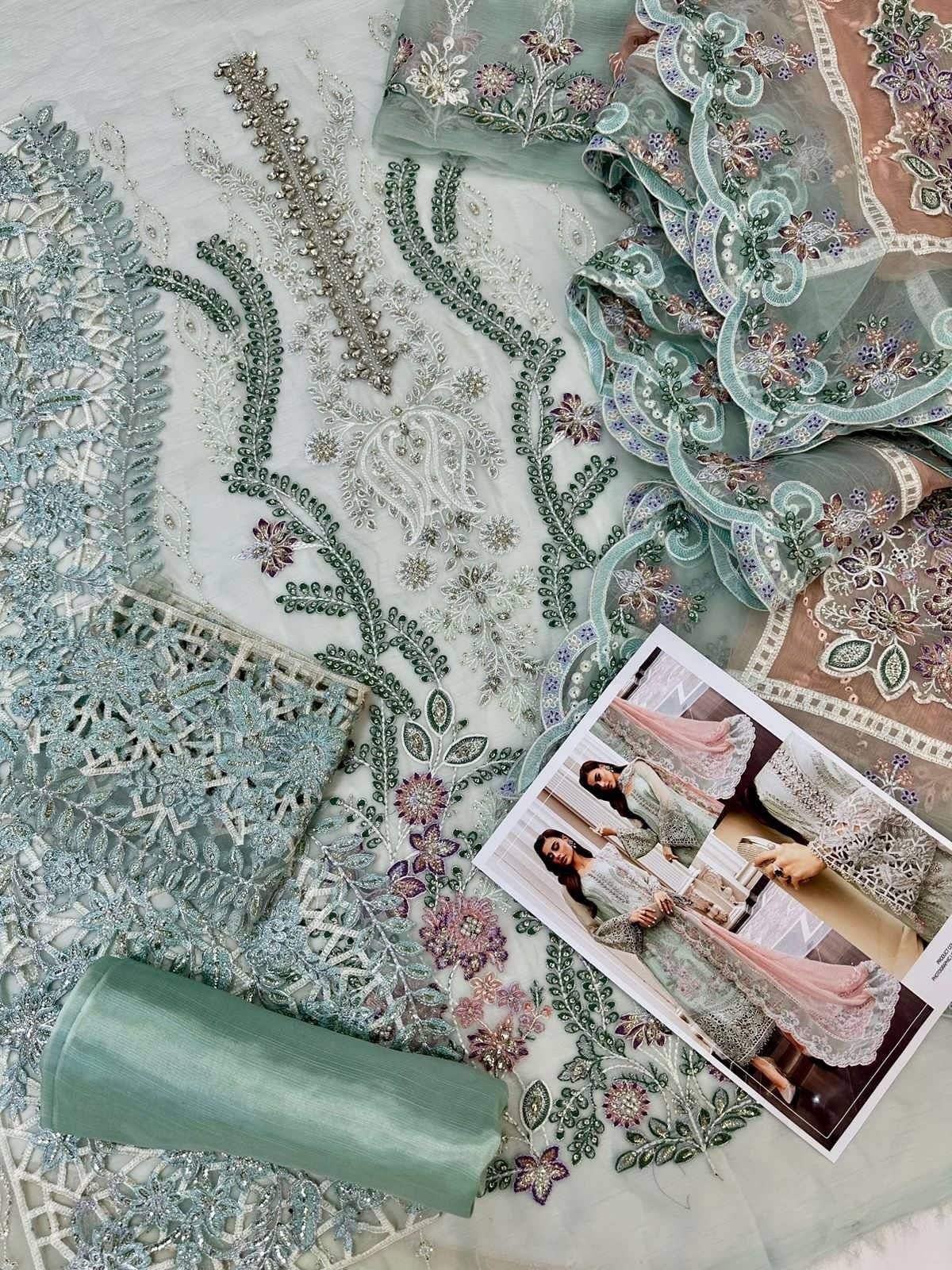 M.B chiffon Mint Green