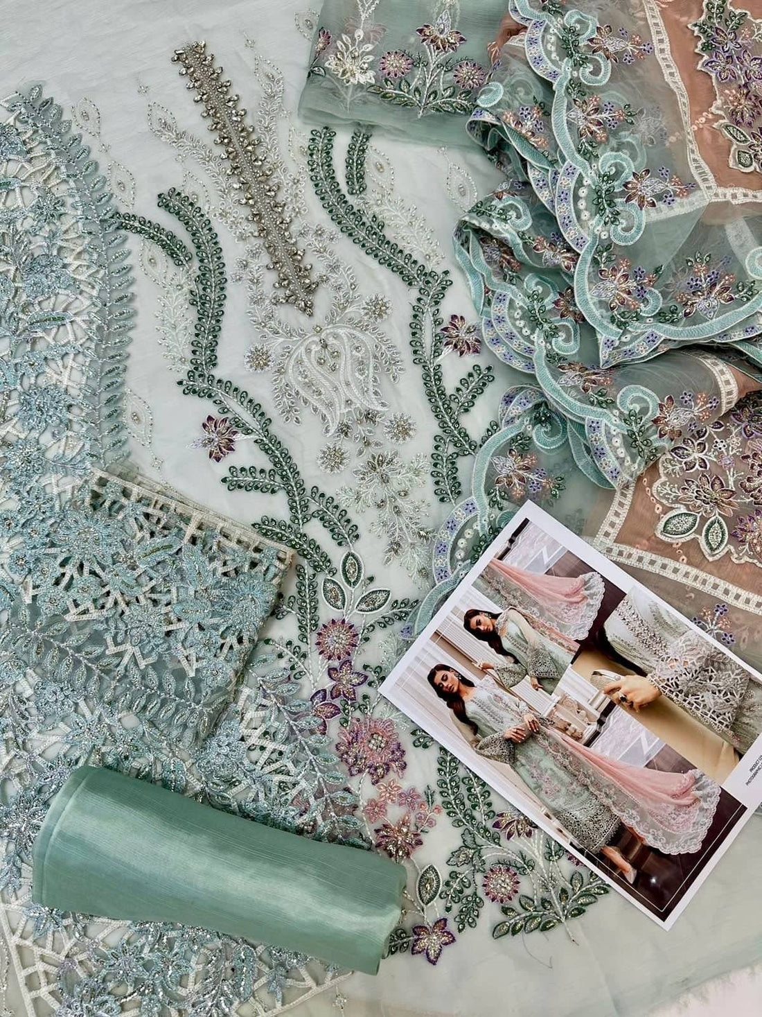 M.B chiffon Mint Green