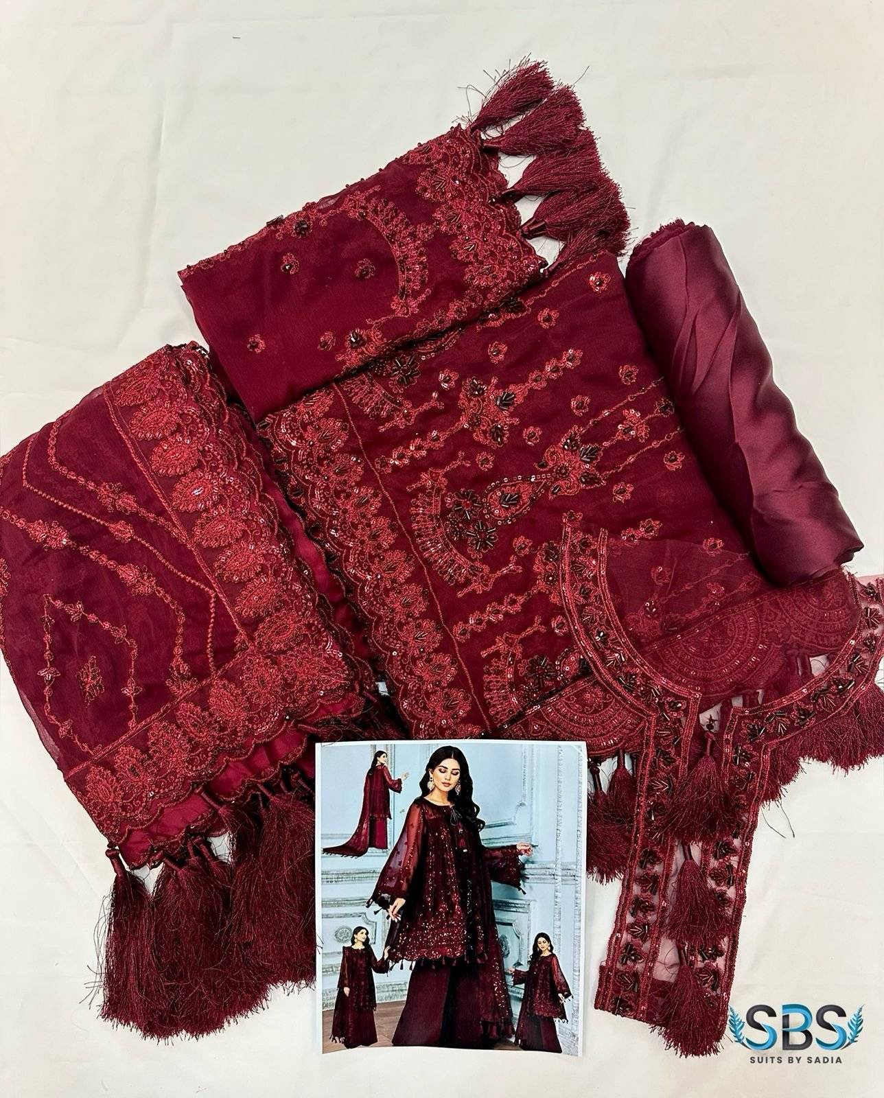 ALEEZY CHIFFON MEHROON