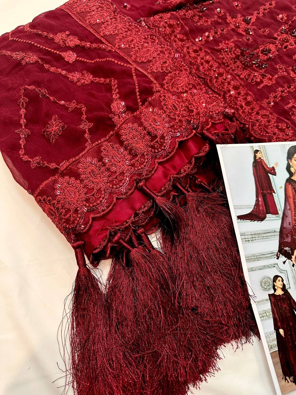 ALEEZY CHIFFON MEHROON