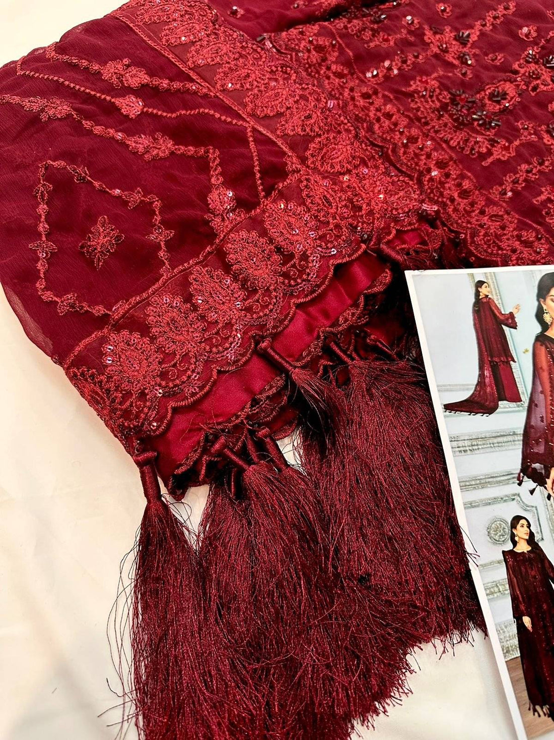 ALEEZY CHIFFON MEHROON
