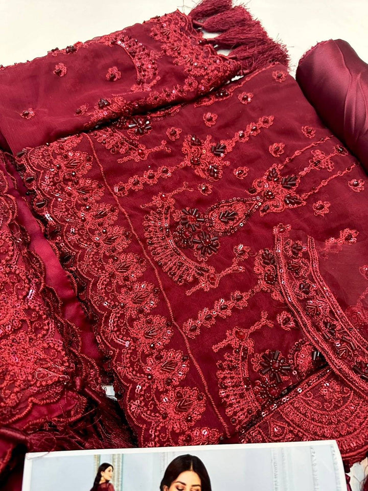 ALEEZY CHIFFON MEHROON