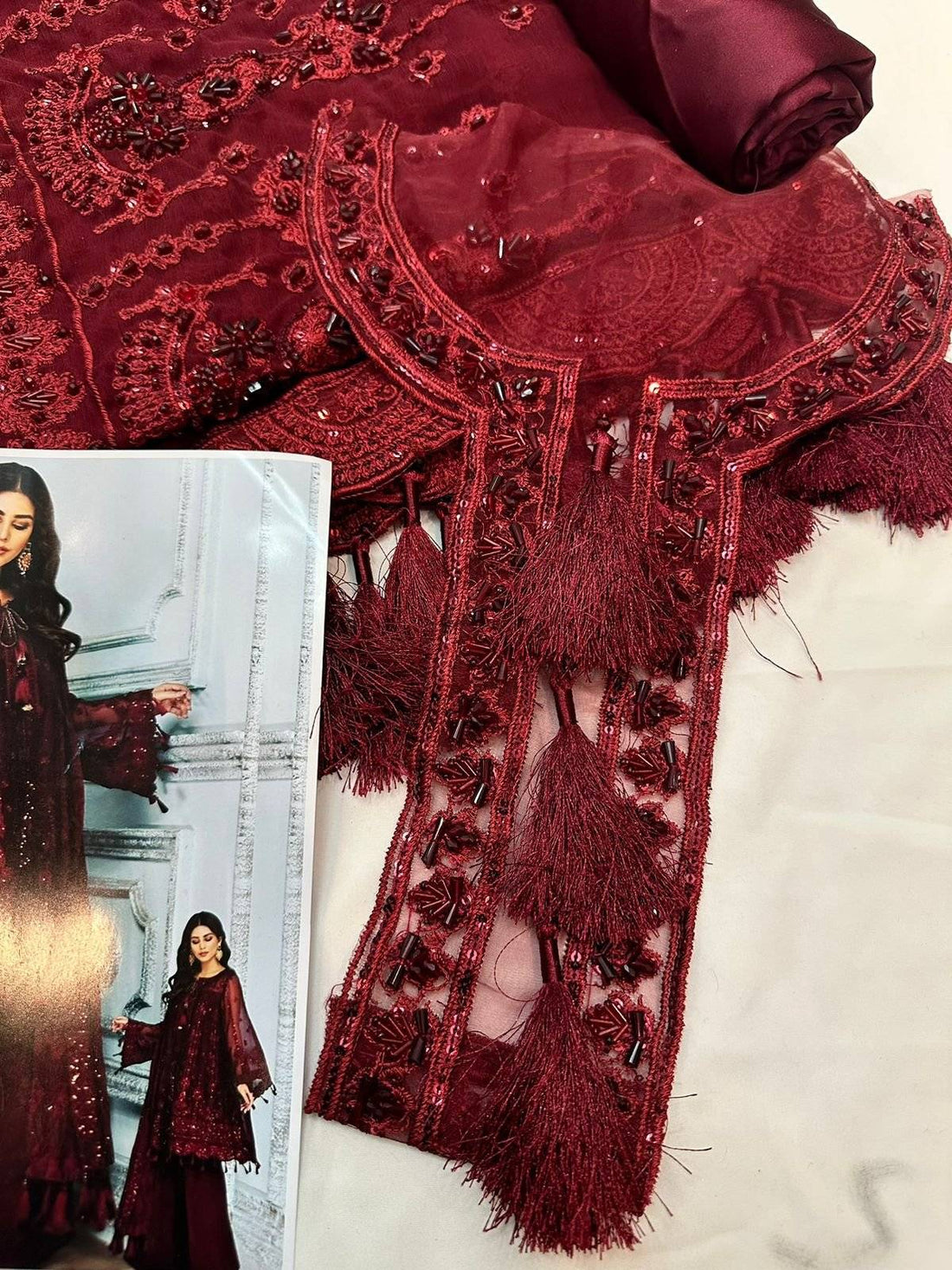 ALEEZY CHIFFON MEHROON