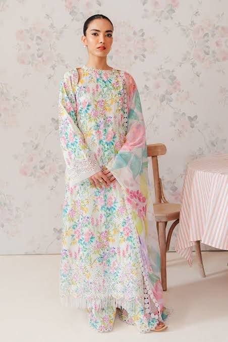 Afrozeh Vanilla floral LAWN