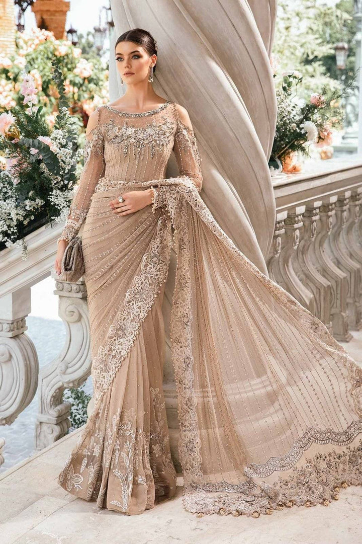 M.B BEIGE SKIN SAREE