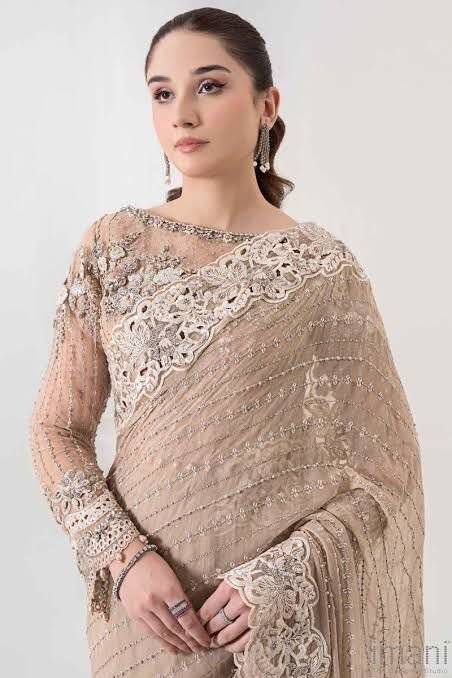 M.B BEIGE SKIN SAREE