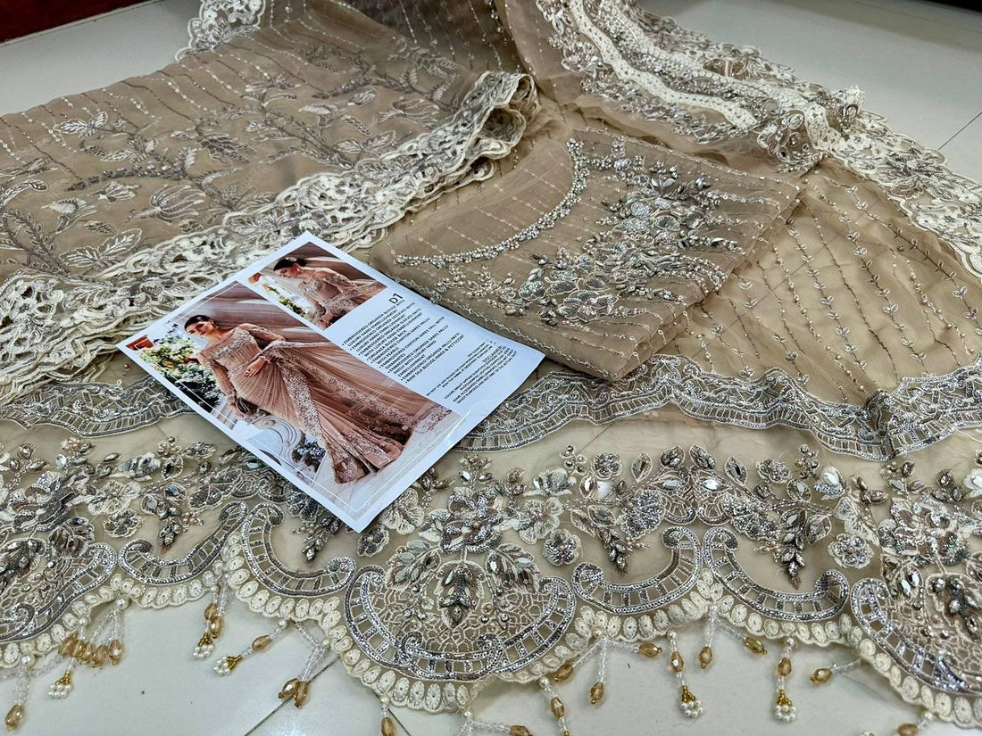 M.B BEIGE SKIN SAREE