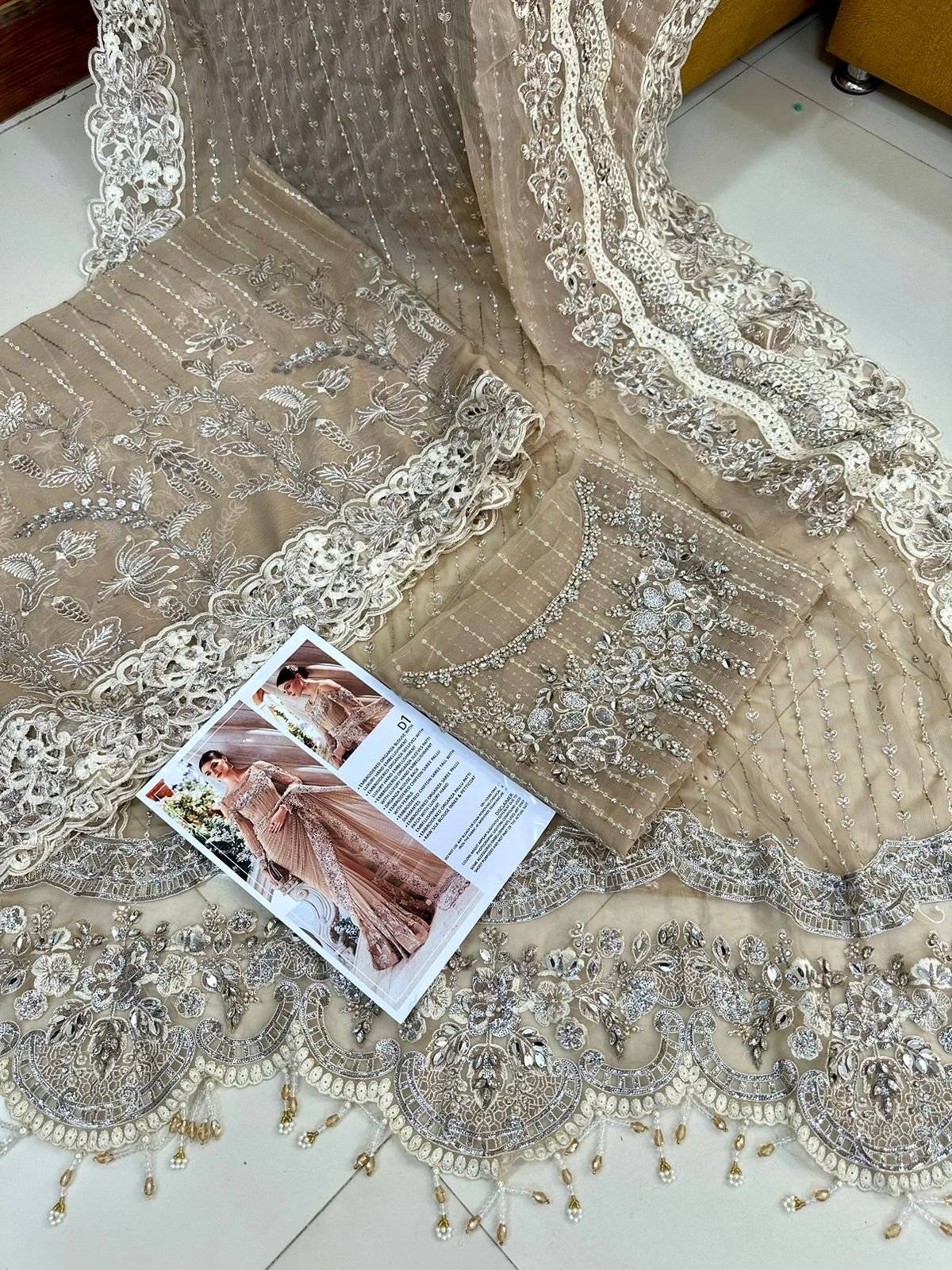 M.B BEIGE SKIN SAREE