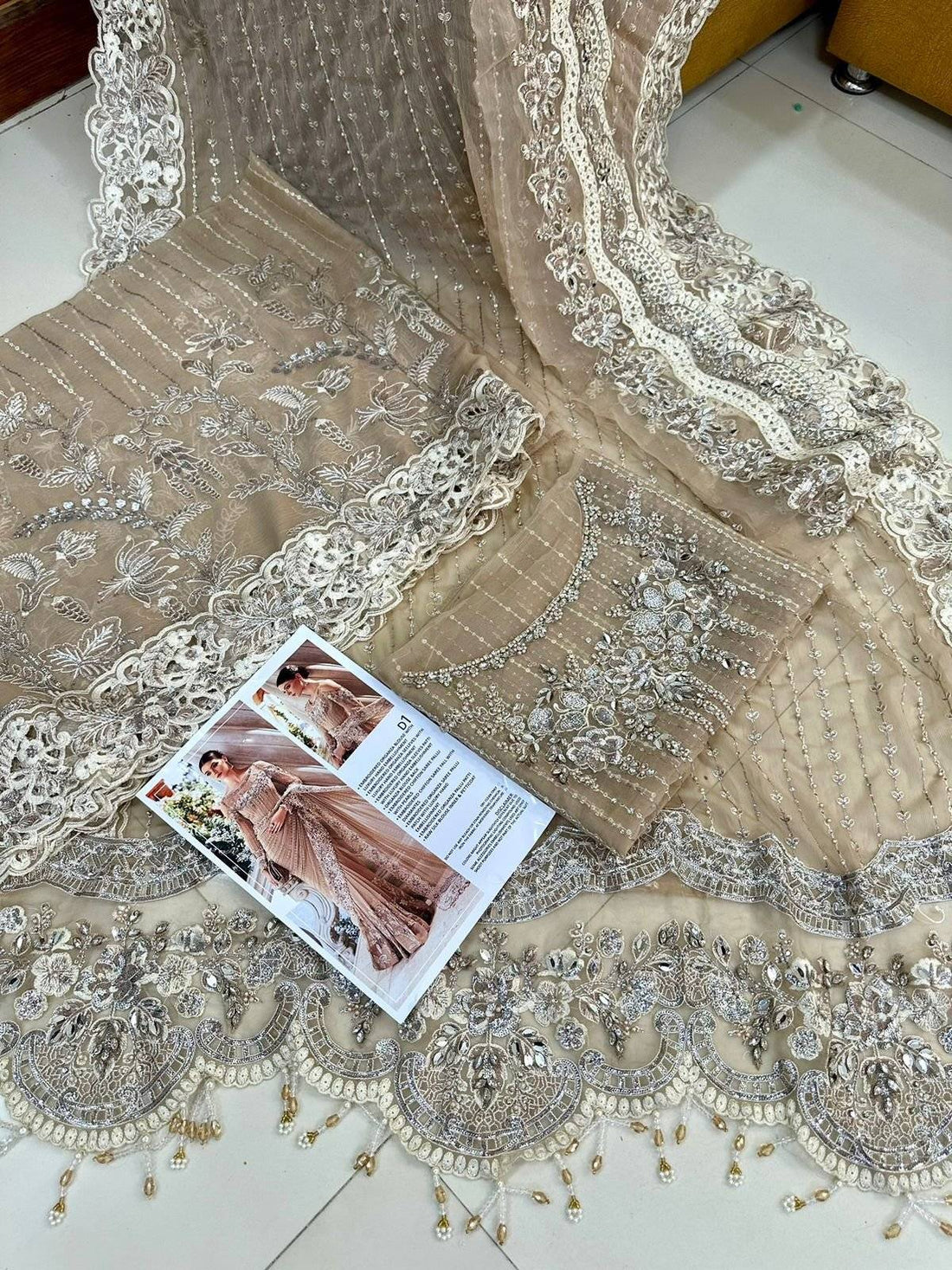 M.B BEIGE SKIN SAREE