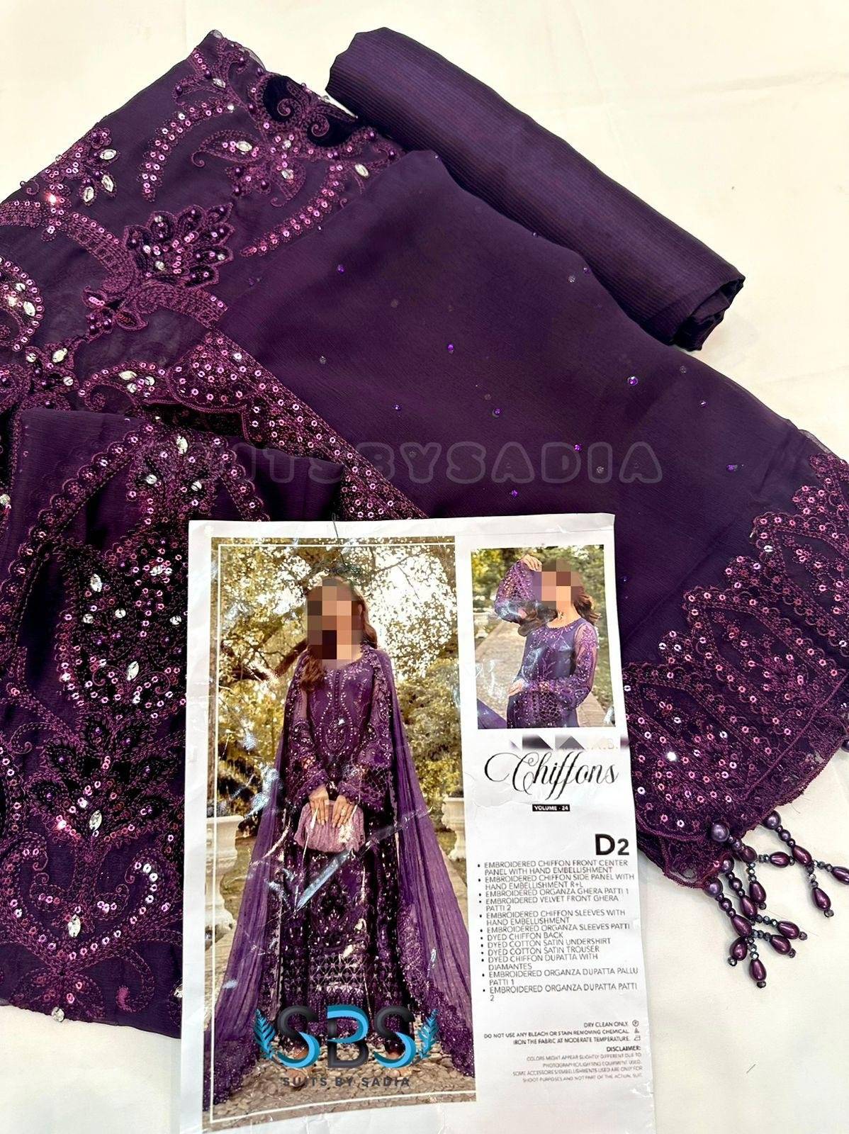 M.B Chiffon Purple 2024 New Book