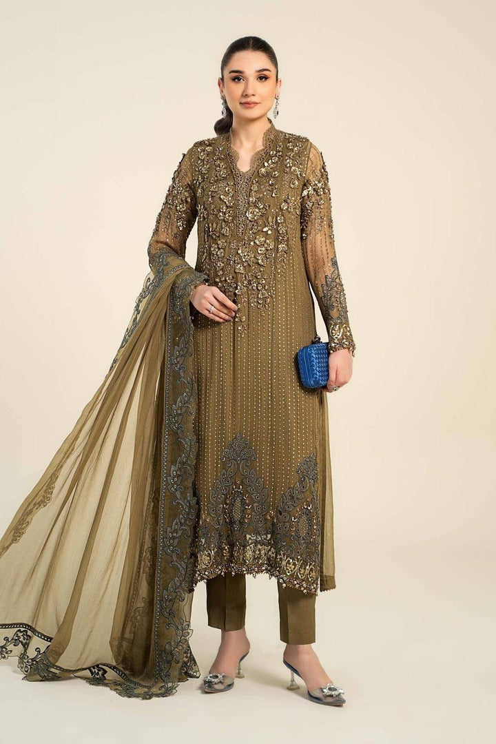 M.B CHIFFON IN BRWN