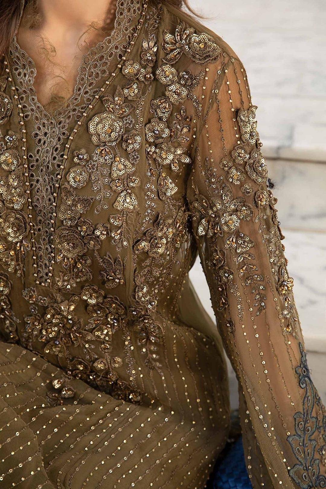 M.B CHIFFON IN BRWN