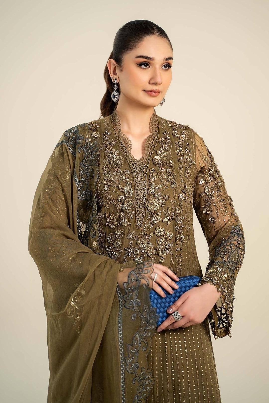 M.B CHIFFON IN BRWN