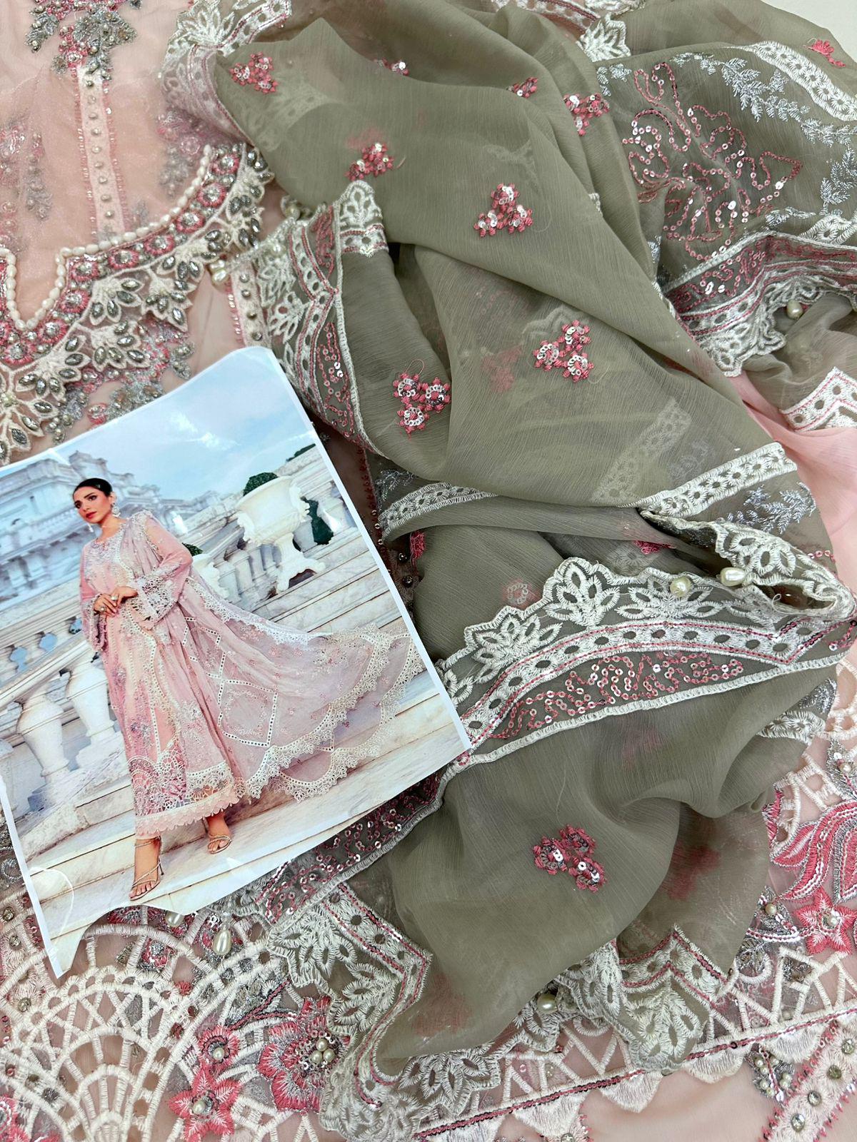 M.B POLY PINK CHIFFON