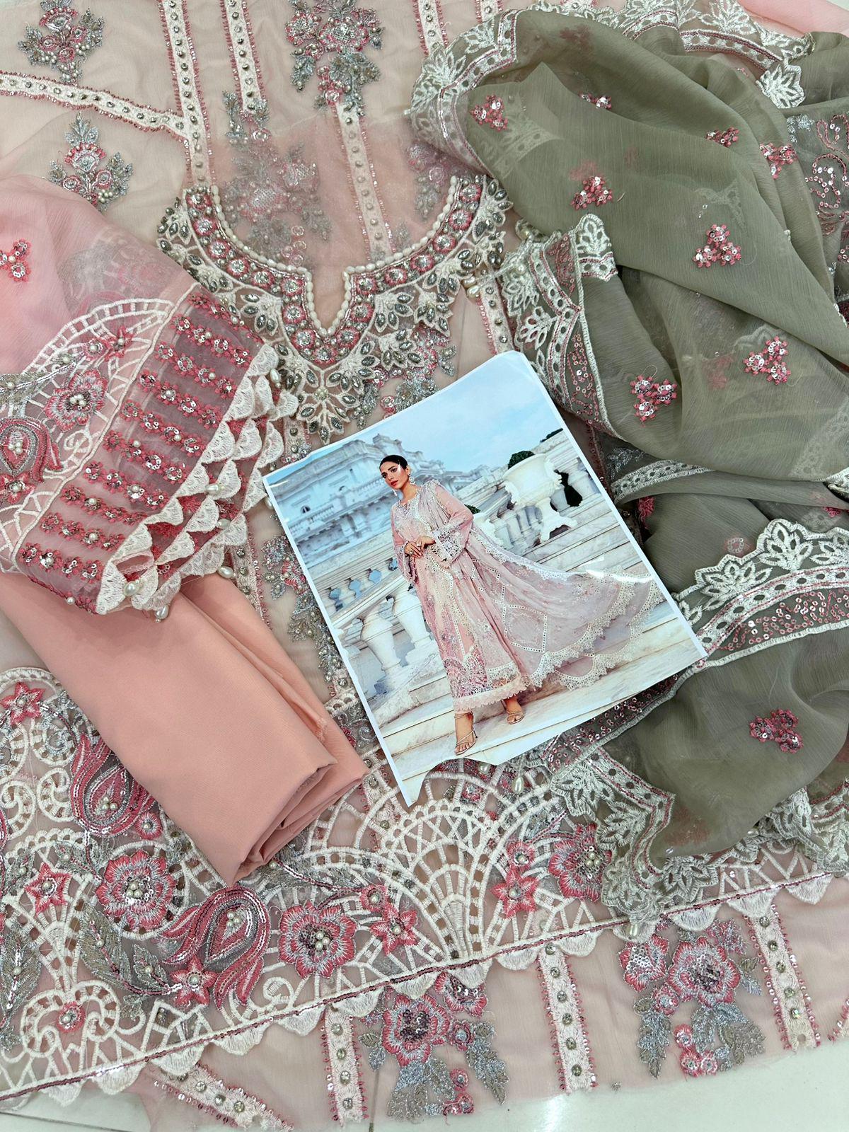 M.B POLY PINK CHIFFON