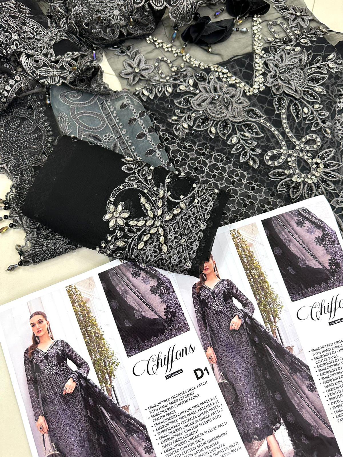 M.B SMOKEY BLACK CHIFFON