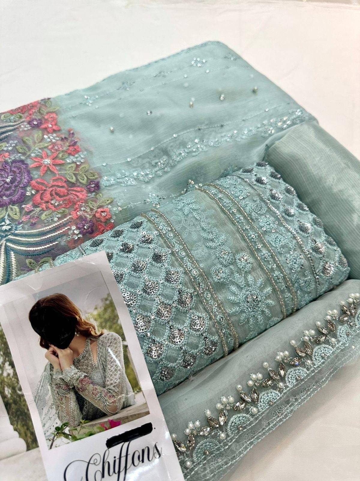 M.B SKY POWDER CHIFFON