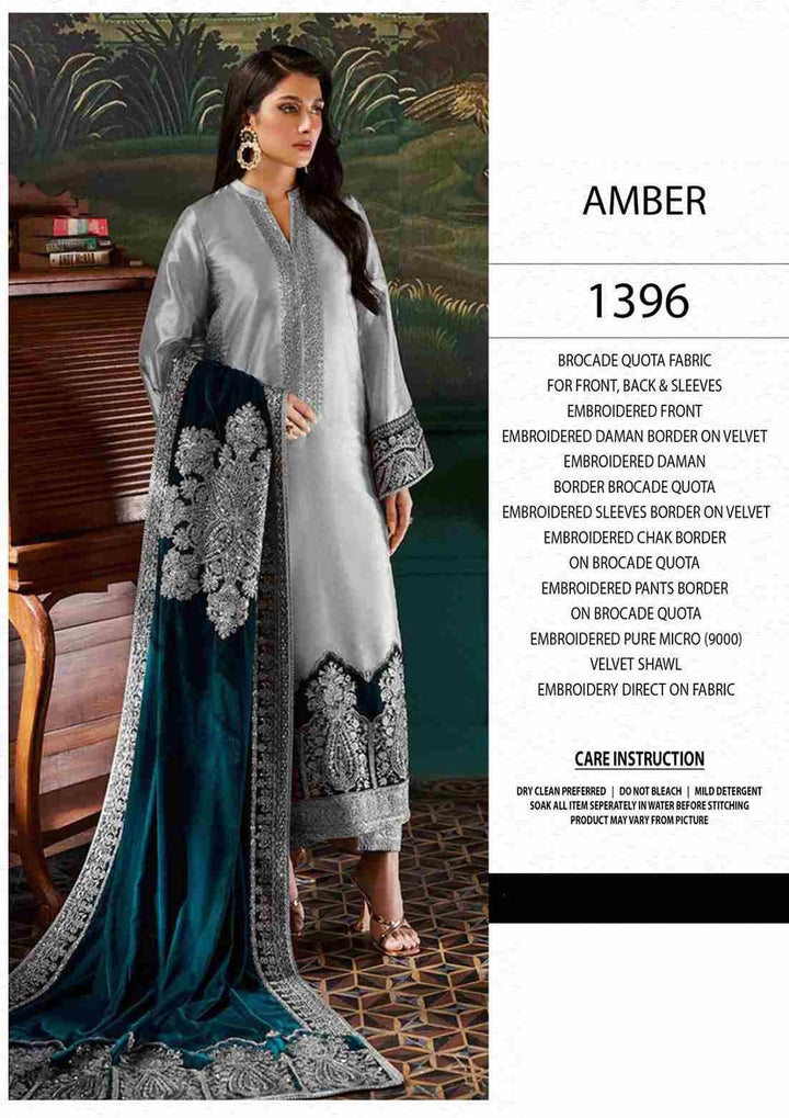Z.C BROCADE SHAWL STYLE (SILVER )