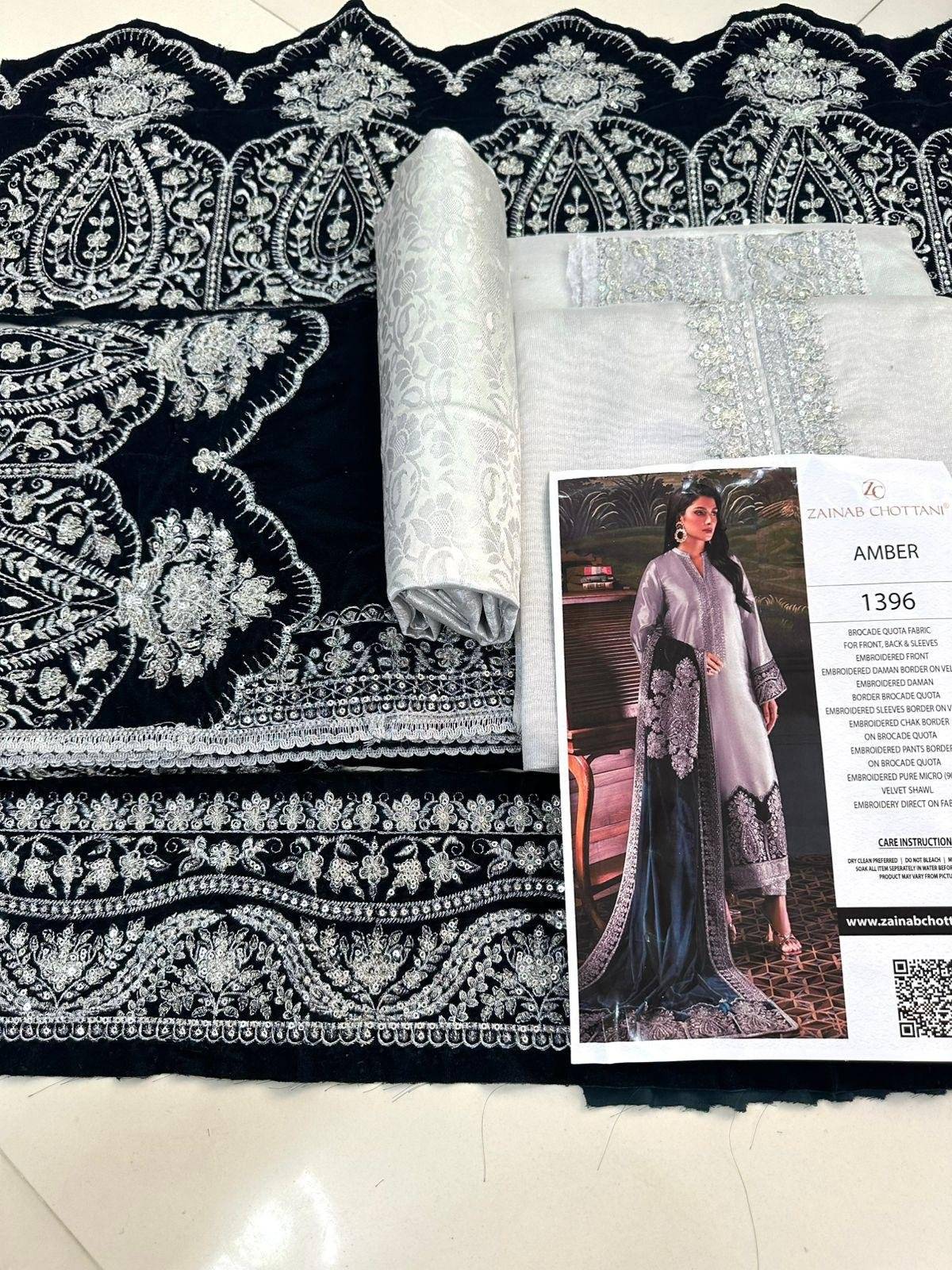 Z.C BROCADE SHAWL STYLE (SILVER )