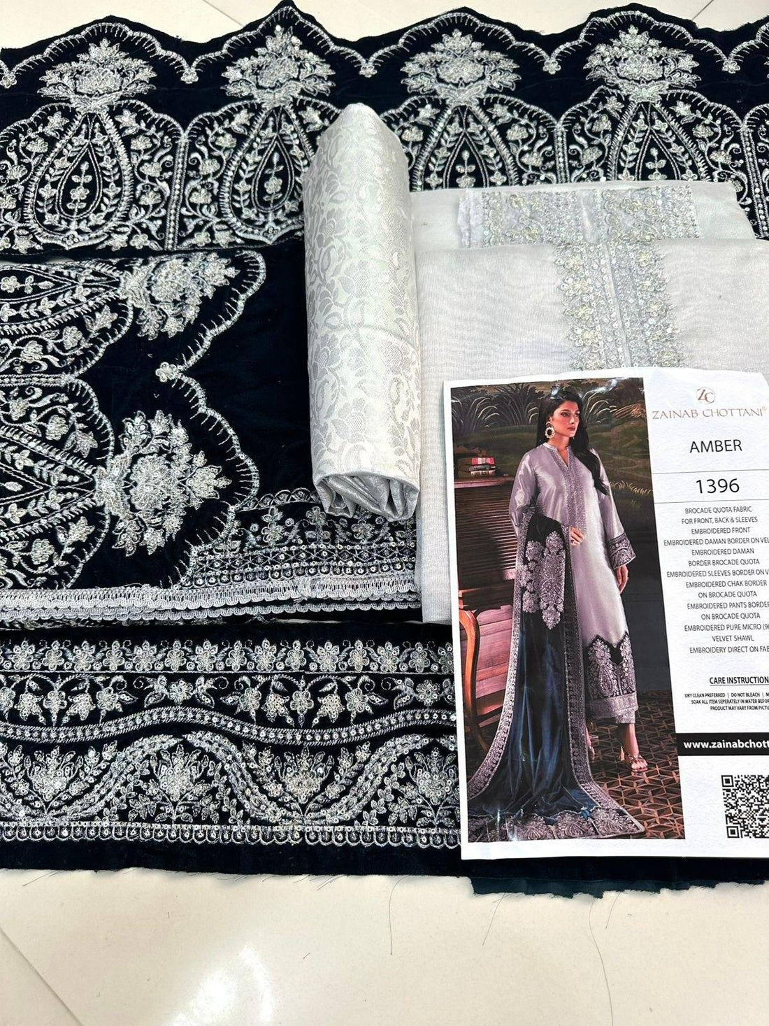 Z.C BROCADE SHAWL STYLE (SILVER )