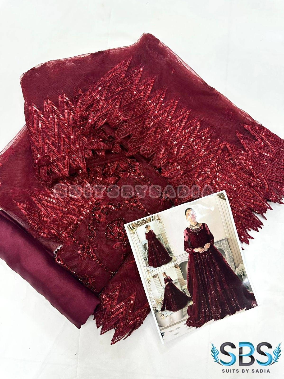 MEHROON CUTDANA MOTI MAXI