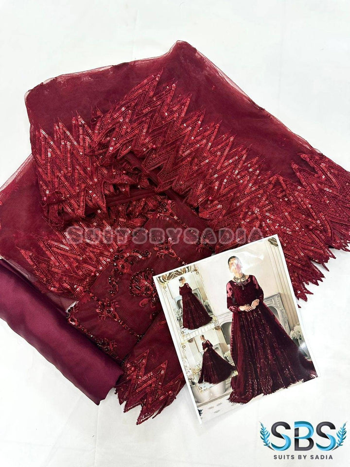 MEHROON CUTDANA MOTI MAXI