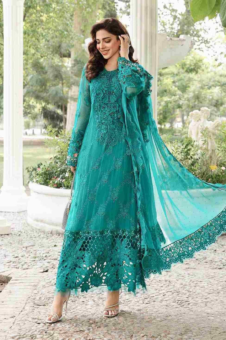 M.B Chiffon Teal Blue