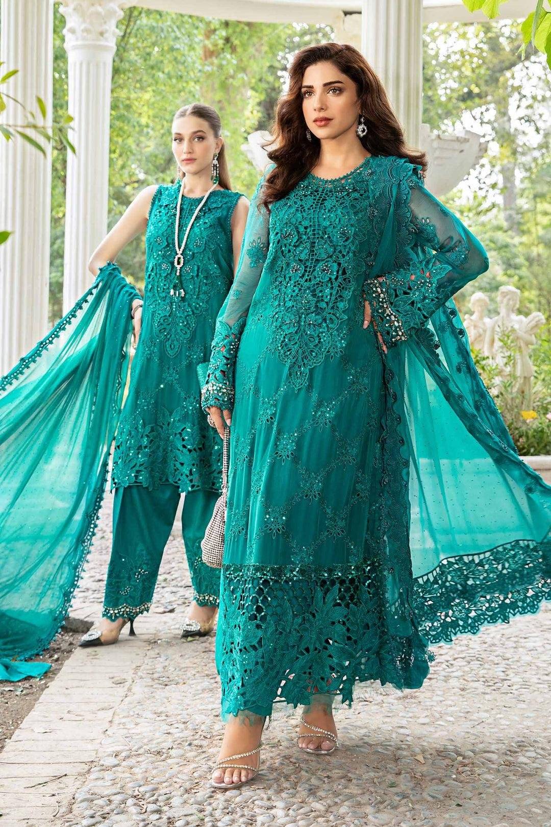 M.B Chiffon Teal Blue