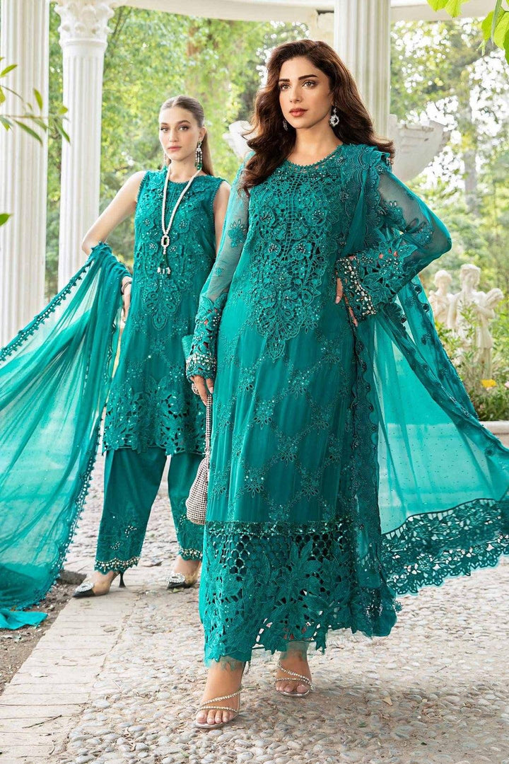 M.B Chiffon Teal Blue