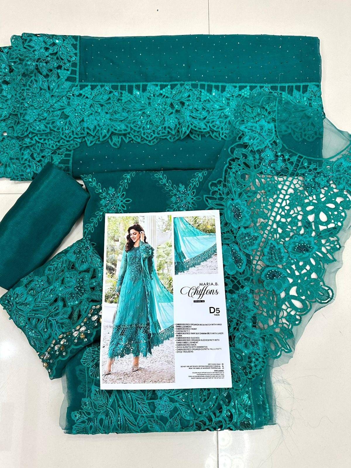 M.B Chiffon Teal Blue