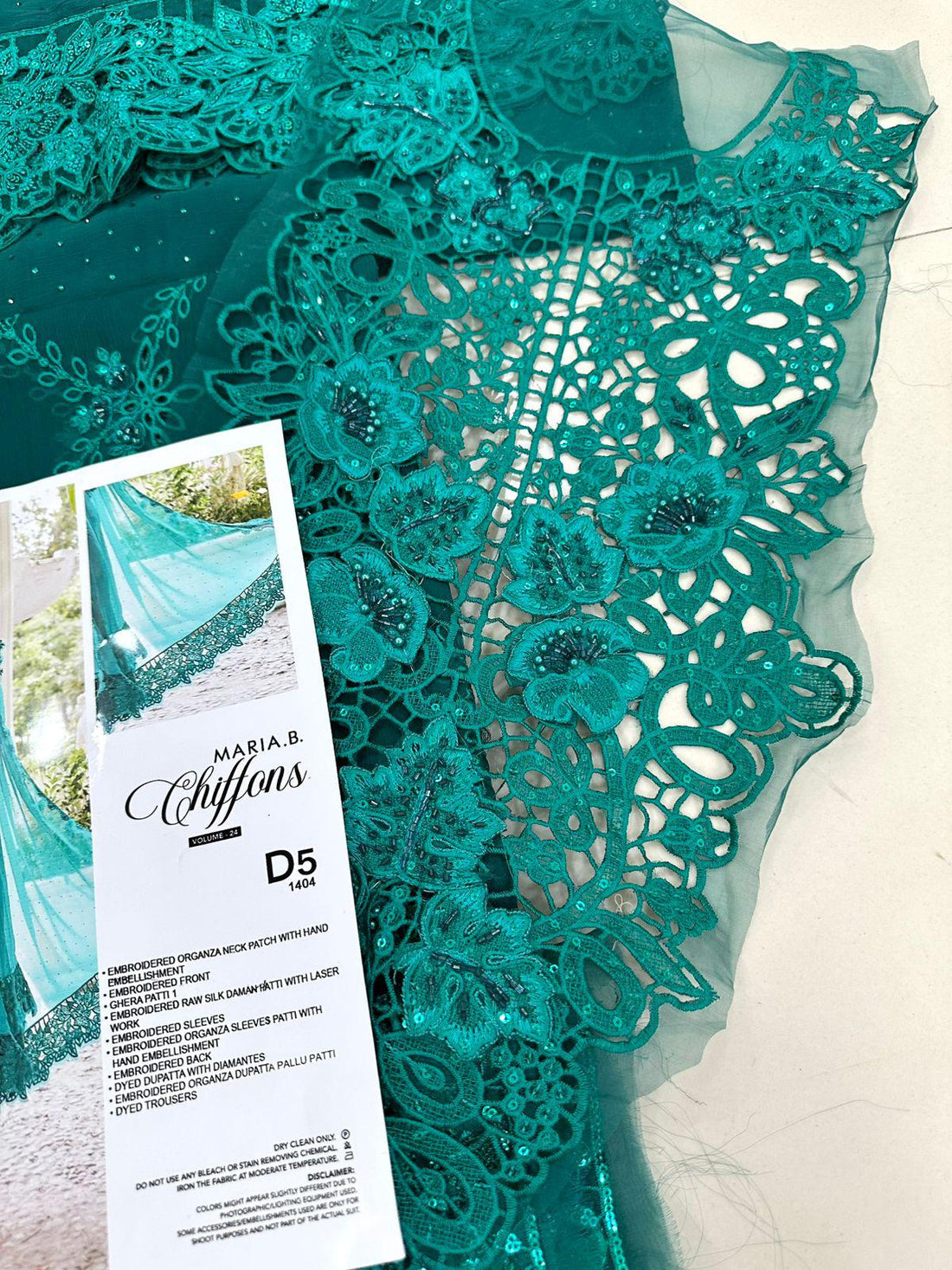 M.B Chiffon Teal Blue