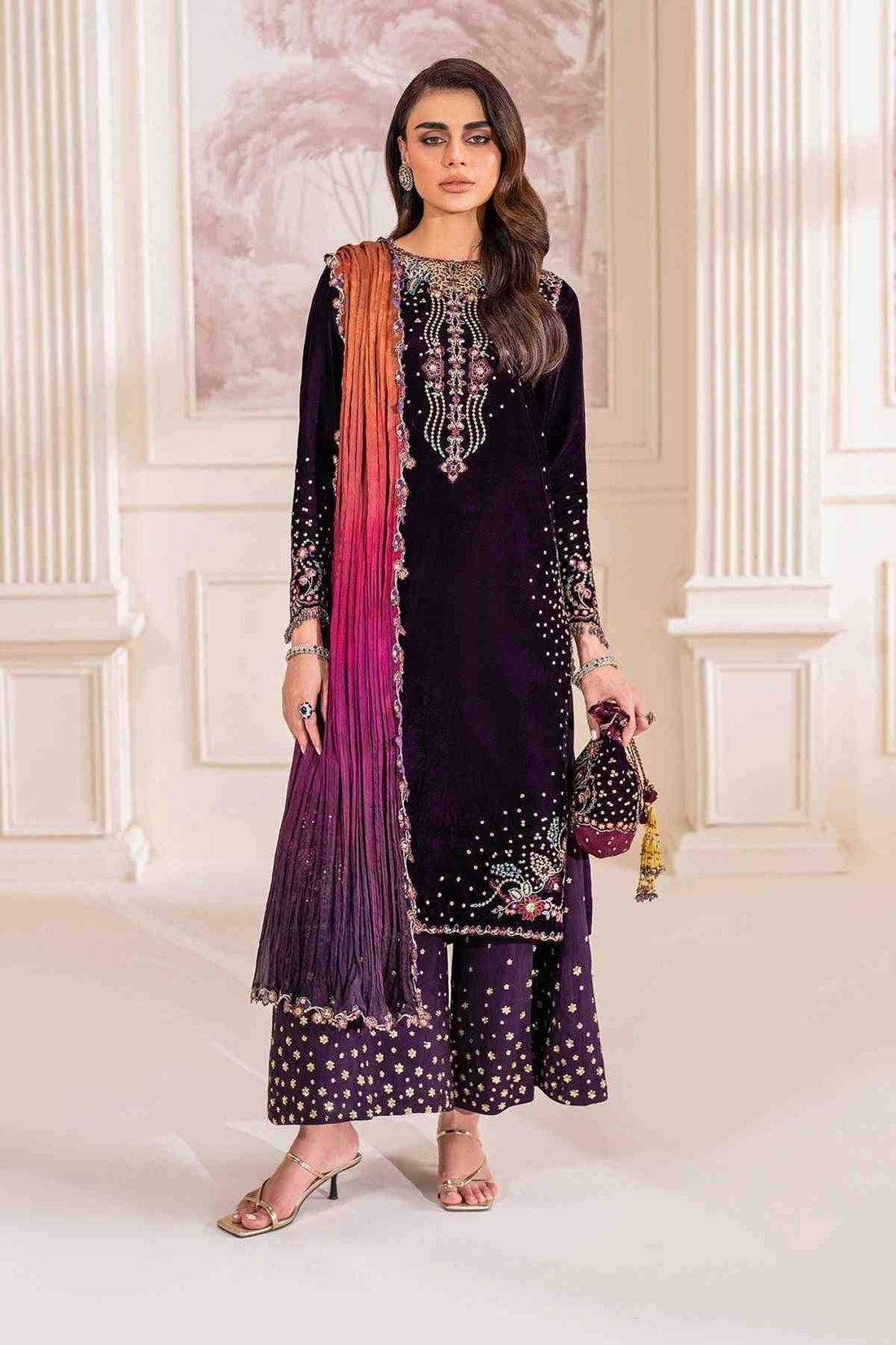 BARQ VELVET (crush multi Dupatta)