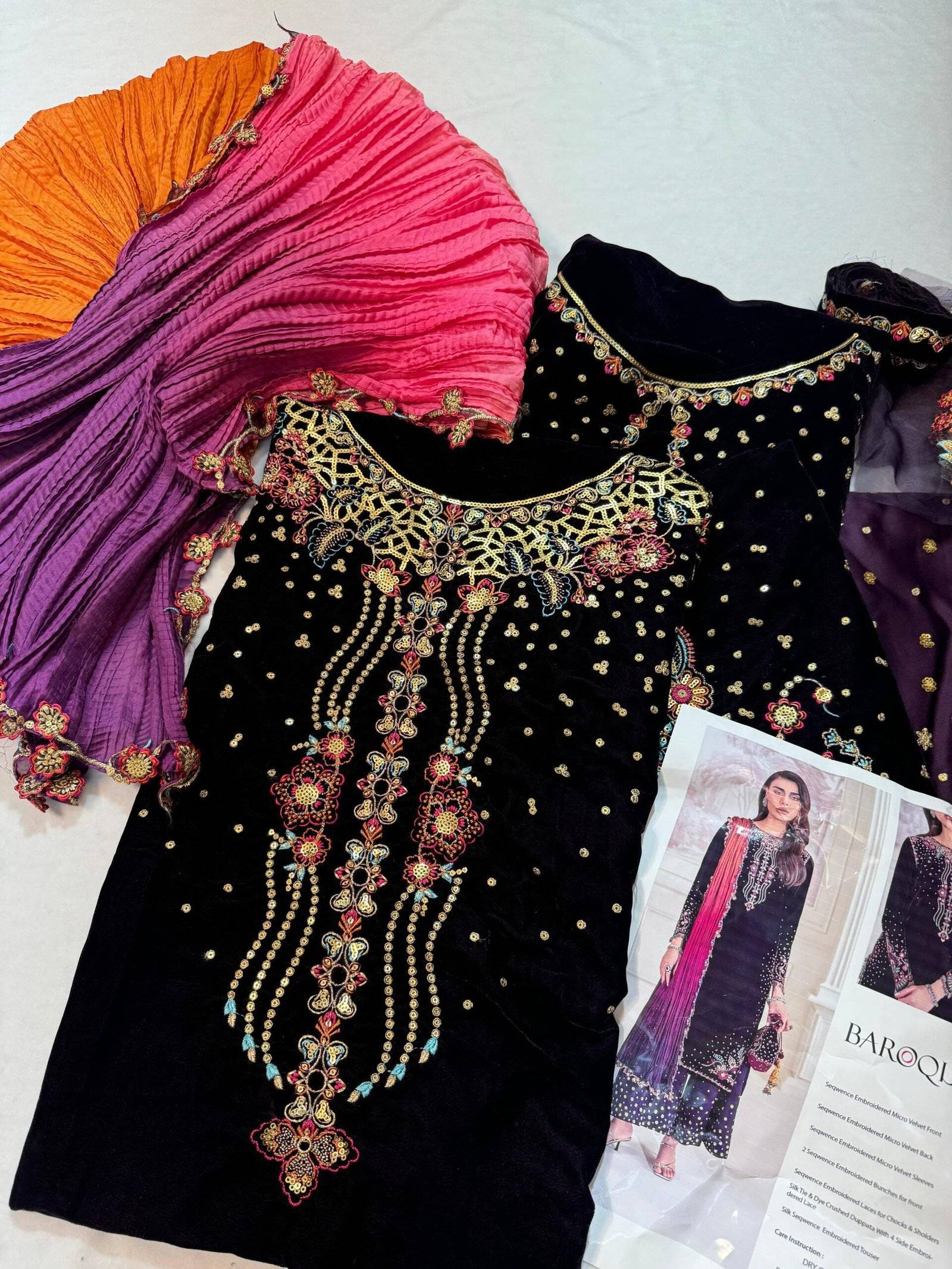 BARQ VELVET (crush multi Dupatta)