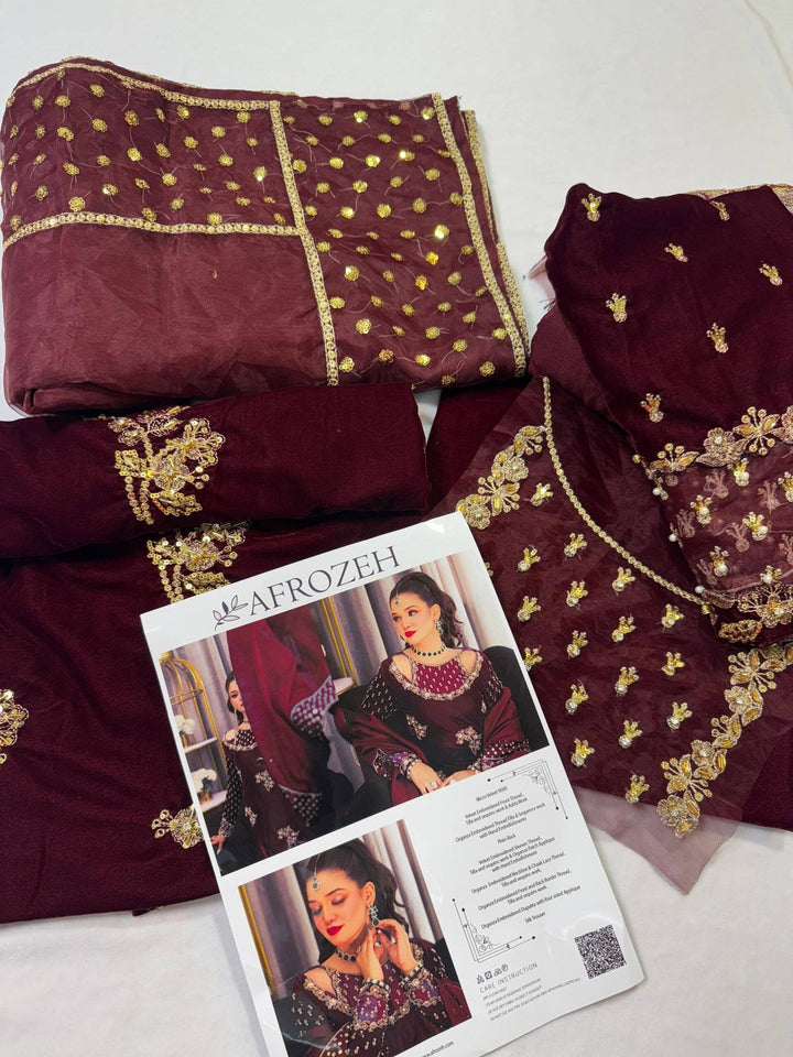 DESIGNER VELVET IN MEHROON